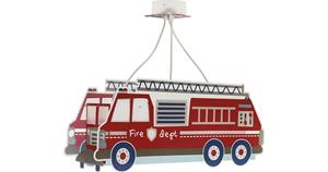 Dalber - Pendelleuchte Fire Truck in Rot und Weiß E27 3-flammig - red