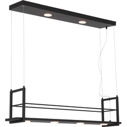 Anne Light & home Moderne Hanglamp -  - Metaal - Modern - LED - L: 100cm - Voor Binnen - Woonkamer - Eetkamer - Zwart