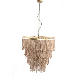 PTMD Collection PTMD Cille Natural hanging lamp wood beaded loose