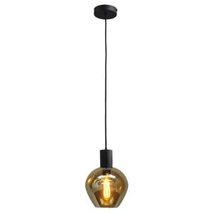 Masterlight Zwarte pendel hanglamp Bounty met rond glas 2470-05-05-3