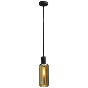Masterlight Zwarte pendel hanglamp Bounty met cilinderglas 2470-05-05-5