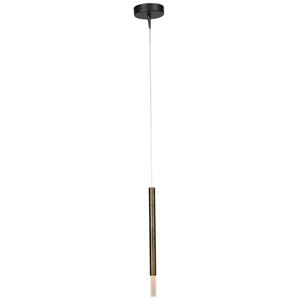 Masterlight Zwarte pendel hanglamp Flute met gouden cilinder 2590-10-DW