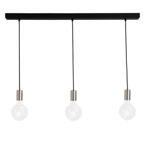 Masterlight Nikkelen pendel hanglamp Concepto 3-lichts zwart met metaalgrijs 2237-37-100-3