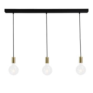 Masterlight Hanglamp Concepto 3-lichts zwart met goud 2237-02-100-3