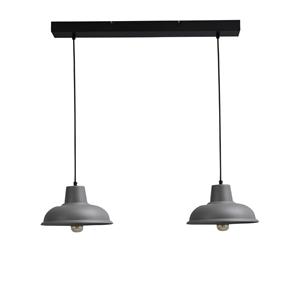 Masterlight Retro eettafellamp Di panna Industria 2x26 2-lichts grijs met zwart 2045-00-00-S-70-2