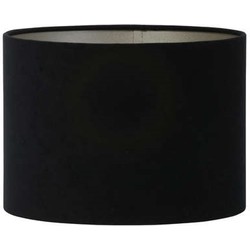 Light&Living Kap cilinder 20-20-15 cm VELOURS zwart-taupe