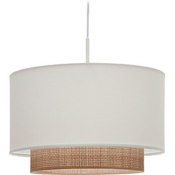 Kave Home  Erna bamboe plafondlamp met natuurlijke, witte afwerking Ø 40 cm