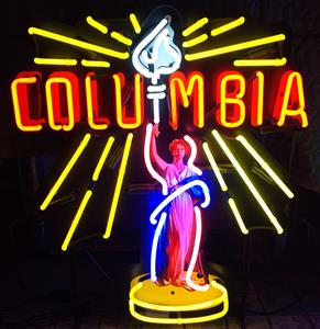 Fiftiesstore Columbia Logo Neon Met Achterplaat 66 x 77 cm