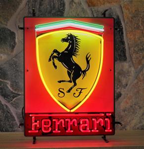 Fiftiesstore Ferrari Neon Verlichting Met Achterplaat - 56 x 72 cm