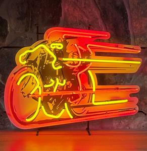Fiftiesstore Board Tracker Motorcycle Neon Verlichting Met Achterplaat 80 x 60 cm