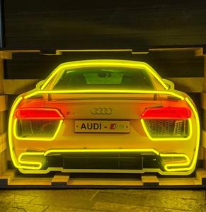 Fiftiesstore Audi R8 Neon Verlichting Met Achterplaat XL 100 x 80 cm