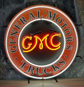 Fiftiesstore GMC Logo Neon Verlichting Met Achterplaat - 60 x 60 cm