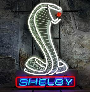 Fiftiesstore Shelby Cobra Neon Verlichting Met Achterplaat - 53 x 70 cm