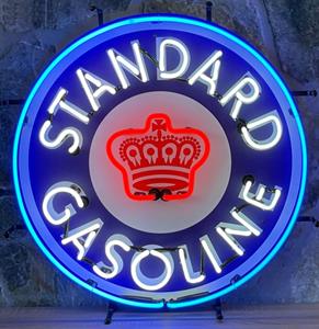Fiftiesstore Standard Gasoline Neon Verlichting Met Achterplaat - 60 x 60 cm