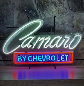 Fiftiesstore Camaro by Chevrolet Neon Verlichting Met Achterplaat 70 x 42 cm