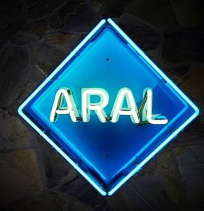 Fiftiesstore Aral Logo Neon Verlichting Met Achterplaat - 64 x 64 cm