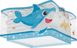 Dalber Kinderzimmer Deckenleuchte Baby Shark in Mehrfarbig und Weiß E27 2-flammig