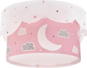 Dalber Kinderzimmer Deckenleuchte Moon Pink in Rosa E27 2-flammig