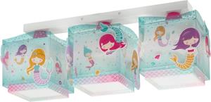 Dalber Kinderzimmer Deckenleuchte Mermaids in Mehrfarbig und Weiß E27 3-flammig