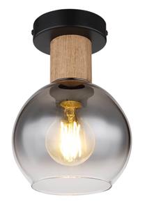 Globo Plafondlamp Moitas zwart met hout 15656D