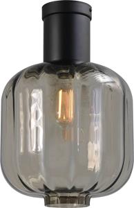Masterlight Design plafondlamp Lett lll 28cm zwart met smoke glas 5160-05-05-28