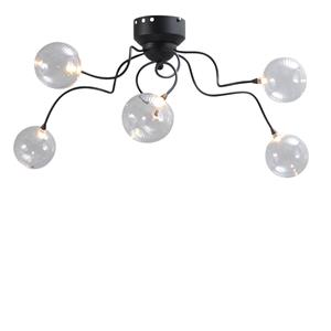 Masterlight Plafondlamp Gio 5-lichts zwart 5915-05-176-DW