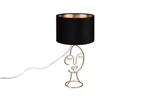 realityleuchten Tischleuchte MARY Lampenschirm Samt in Schwarz Gold, Höhe 46cm