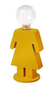 ETH Houten tafellamp Eve Velvet geel 05-TL3289-33