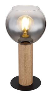 Globo Tafellamp Moitas zwart met hout 15656T