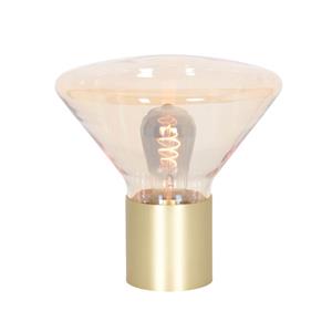Steinhauer Tafellamp Ambiance goud met amber glas 3401ME