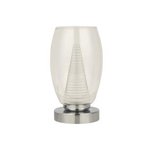 Searchlight Modern tafellampje Cyclone chroom met helder glas 97293-1CL