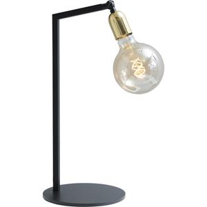 Masterlight Zwarte tafellamp Tube met gouden fitting 4460-05-02