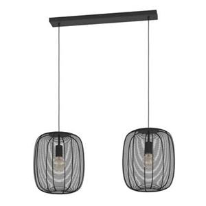 EGLO Hängeleuchte Rinroe, Länge 90 cm, schwarz, 2-flg., Stahl