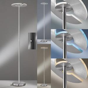 fischer&honsel LED Deckenfluter DENT Silber dimmbar - Höhe 180cm