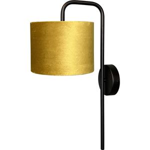 Masterlight Zwarte wandlamp Venus met goudkleurige lampenkap 3262-05-6580-11-20
