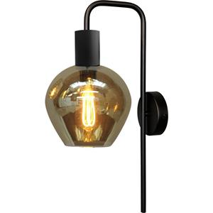 Masterlight Zwarte wandlamp Bounty met glas 3472-05-05-3