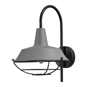 Masterlight Betongrijze industrie wandlamp Industria met zwart gaas 3545-05-00-00-C