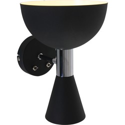 Anne Light & home Retro Wandlamp -  - Metaal - Retro - E14 - L: 37cm - Voor Binnen - Woonkamer - Eetkamer - Zwart