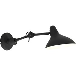 Anne Light & home Retro Wandlamp -  - Metaal - Retro - E27 - L: 20cm - Voor Binnen - Woonkamer - Eetkamer - Zwart