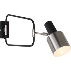 Anne Light & home Moderne Wandlamp -  - Metaal - Modern - E27 - L: 43cm - Voor Binnen - Woonkamer - Eetkamer - Zwart