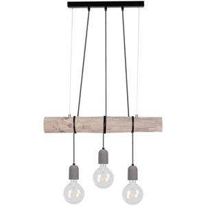 SPOT Light Hanglamp TRABO CONCRETE Hanglamp, houten balk van massief grenenhout, hout grijs gebeitst