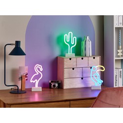 beliani Led Neon Licht Dekofiguren bunt blau/grün/rosa 3er Set batteriebetrieben Mabel - Bunt
