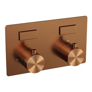 Brauer Copper Edition - 2 functies - inbouwthermostaat - drukknoppen - in/afbouwdelen - koper geborsteld PVD 5-GK-155