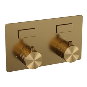 Brauer Gold Carving - 2 functies - inbouwthermostaat - drukknoppen - in/afbouwdelen - goud geborsteld PVD 5-GG-157