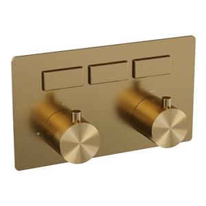 Brauer Gold Edition - 3 functies - inbouwthermostaat - drukknoppen - in/afbouwdelen - goud geborsteld PVD 5-GG-156
