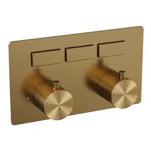 Brauer Gold Carving - 3 functies - inbouwthermostaat - drukknoppen - in/afbouwdelen - goud geborsteld PVD 5-GG-158