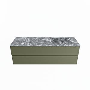 Mondiaz Vica Dlux badmeubel 150cm Army - Cloud wastafel Lava rechts - met 1 kraangat