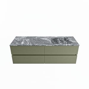 Mondiaz Vica Dlux badmeubel 150cm Army - Cloud wastafel Lava rechts - met 1 kraangat