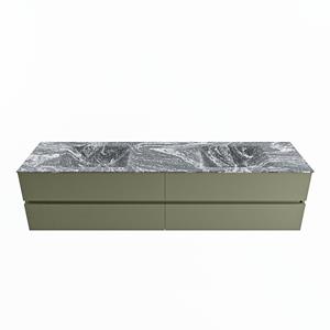 Mondiaz Vica Dlux badmeubel 200cm Army - Cloud wastafel Lava dubbel - zonder kraangat