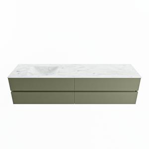 Mondiaz Vica Dlux badmeubel 200cm Army - Cloud wastafel Opalo links - zonder kraangat